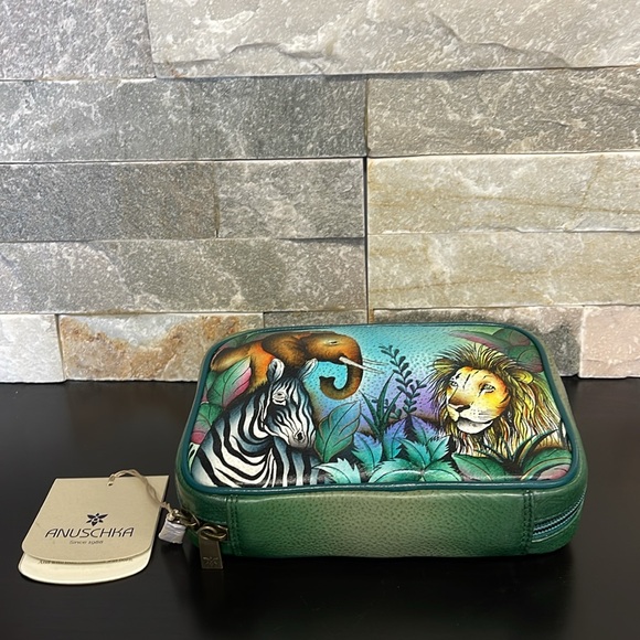 Anuschka Hand-Painted Leather Zippered Jewelry Case - Picture 9 of 11